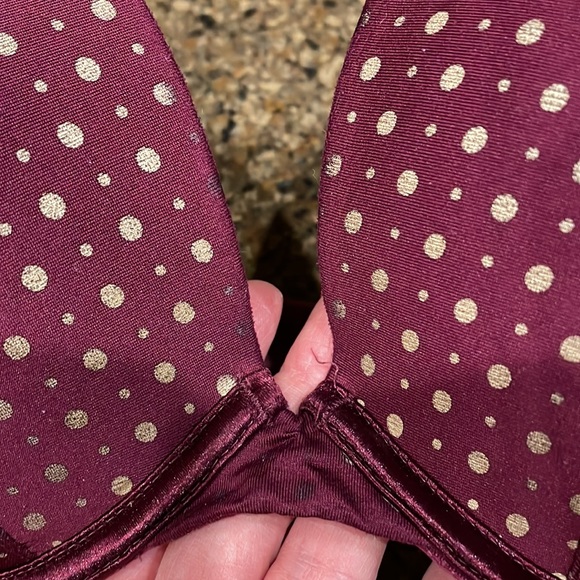 Cacique French Full Coverage Cooling Bra Burgundy Gold Size 40D - Picture 4 of 8